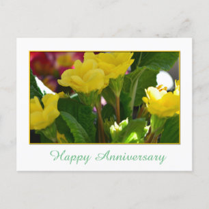 Carte Postale Jolie fleurs de jardin jaune heureux anniversaire