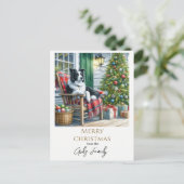 Carte Postale Jolie frontière Collie Noël (Debout devant)