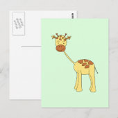 Carte Postale Jolie Giraffe. Dessin. (Devant / Derrière)