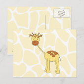 Carte Postale Jolie Giraffe. Dessin. (Devant / Derrière)