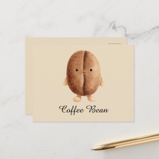 Carte Postale Jolie Grain de Café (Devant/Arrière en situation)