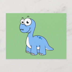 Carte Postale Jolie illustration d'un Brontosaurus.