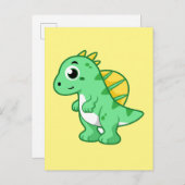 Carte Postale Jolie illustration d'un Spinosaurus. (Devant / Derrière)