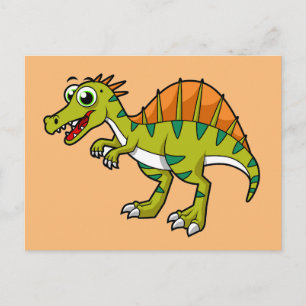 Carte Postale Jolie illustration d'un Spinosaurus souriant.