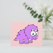 Carte Postale Jolie illustration d'un Triceratops. (Debout devant)