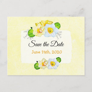 Carte Postale Jolie jaune jonquille Fleurs Enregistrer la date