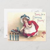 Carte Postale Jolie Jouet Soldat Feu d'artifice Feu d'artifice (Devant / Derrière)