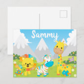 Carte Postale Jolie jungle colorée amis enfants (Devant / Derrière)