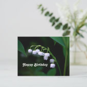 Carte Postale Jolie lis blanc de muguet floral d'anniversaire (Debout devant)
