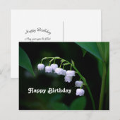 Carte Postale Jolie lis blanc de muguet floral d'anniversaire (Devant / Derrière)