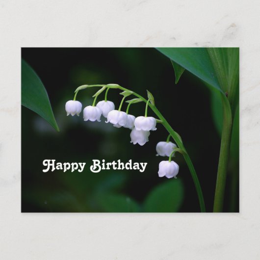 Carte Postale Jolie lis blanc de muguet floral d'anniversaire (Devant)