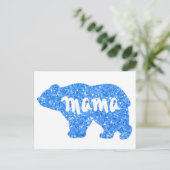 Carte Postale Jolie maman ours bleu scintillant design pour elle (Debout devant)