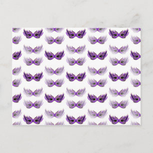 Carte Postale Jolie Mascarade violette Mascarade Masques Mardi G