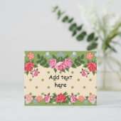 Carte Postale jolie modèle à fleurs, prête à personnaliser (Debout devant)