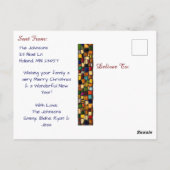 Carte Postale Jolie mosaïque Carrelage et verre tendu Noël (Dos)