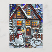 Carte Postale Jolie mosaïque Carrelage et verre tendu Noël (Devant)