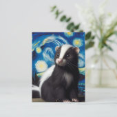 Carte Postale Jolie mouffette nuit étoilée (Debout devant)