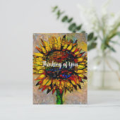 Carte Postale Jolie peinture Abstraite de tournesol (Debout devant)
