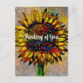 Carte Postale Jolie peinture Abstraite de tournesol (Devant)