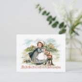 Carte Postale Jolie Pèlerine Vintage avec Pot Cuisine (Debout devant)