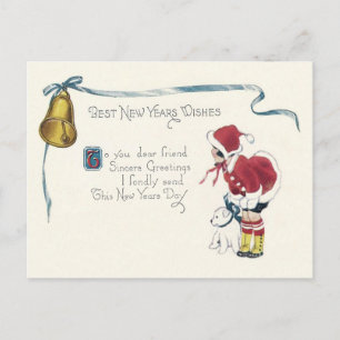 Carte Postale Jolie petite fille chien Bell