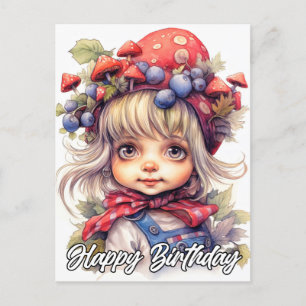 Carte Postale Jolie Petite Fille de Ferme de Campagne