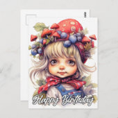 Carte Postale Jolie Petite Fille de Ferme de Campagne (Devant / Derrière)