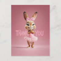 Jolie petite fille lapin en tutu rose Merci