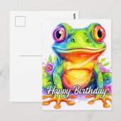 Carte Postale Jolie petite grenouille colorée (Devant / Derrière)