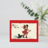 Carte Postale Jolie petite sorcière Halloween (Debout devant)