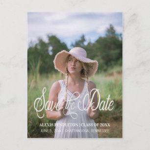 Carte Postale Jolie photo de fille pour la sauvegarde de la date