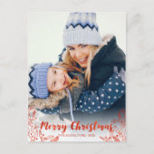 Carte Postale Jolie photo de script rouge Joyeux Noël (Devant)