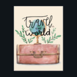 Carte Postale jolie photo moderne de voyage d'été<br><div class="desc">carte postale de l'illustration de l'aquarelle de voyage estivale mignonne || eurotrip avec des amis</div>