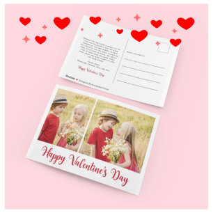 Carte Postale Jolie photo Valentines Jour Brush Script