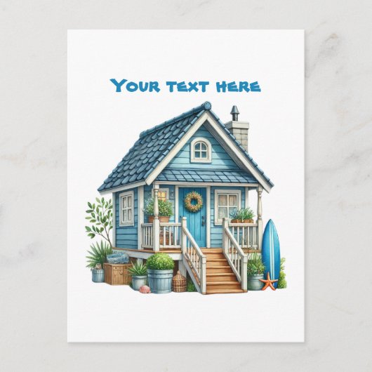 Carte Postale Jolie plage ajouter texte plage maison (Devant)