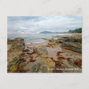 Carte Postale Jolie plage du coucher de soleil à Père Noël Maria