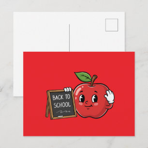 Carte Postale Jolie pomme de rentrée scolaire