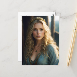 Carte Postale Jolie princesse blonde aux yeux bleus
