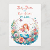 Carte Postale Jolie sirène fille de bébé douche de bébé Invitati (Devant)