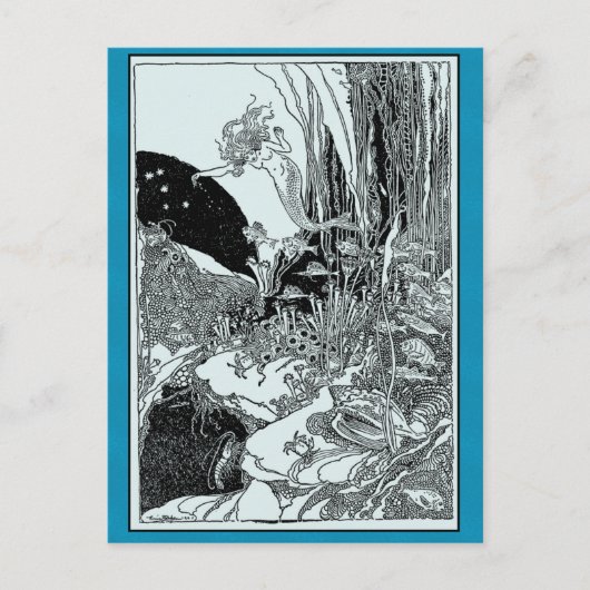 Carte Postale Jolie sirène sous la mer (Devant)