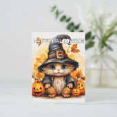 Carte Postale Jolie Sorcière de chat Little Kitty (Debout devant)