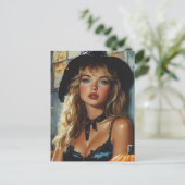 Carte Postale Jolie sorcière d'Halloween (Debout devant)