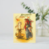 Carte Postale Jolie sorcière d'Halloween avec bougie (Debout devant)