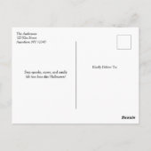 Carte Postale Jolie sorcière fille son chambre et Citrouille enf (Dos)