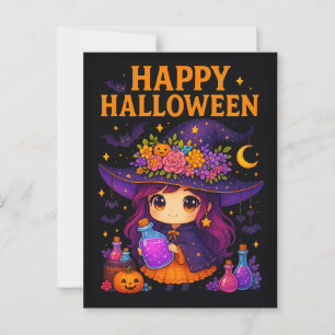 Carte postale Jolie Sorcière Halloween