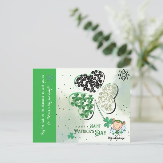 Carte Postale Jolie St Patrick Petite fille (Debout devant)