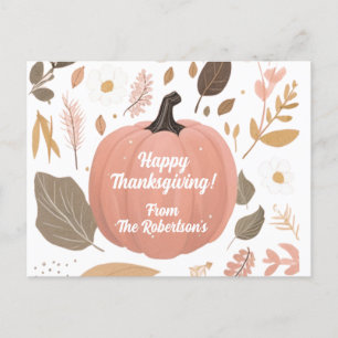 Carte Postale Jolie Terre Citrouille Foliage Thanksgiving