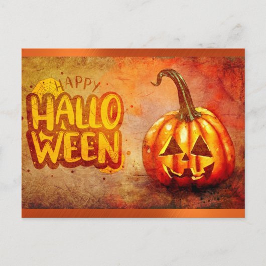 Carte Postale Jolie typographie Citrouille Halloween (Devant)