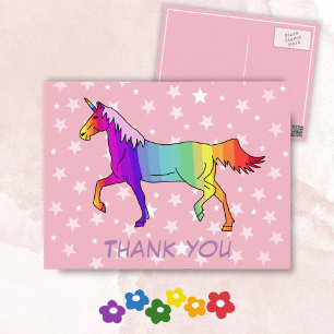 Carte Postale Jolie Unicorn Stars Merci