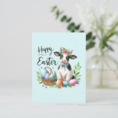 Carte Postale Jolie vache de Pâques ajouter du texte (Debout devant)